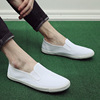 2024 Spring and Autumn New Men and Women's Common Work Shoes Casual Lazy Canvas One Piece White Labor Insurance Shoes Wholesale