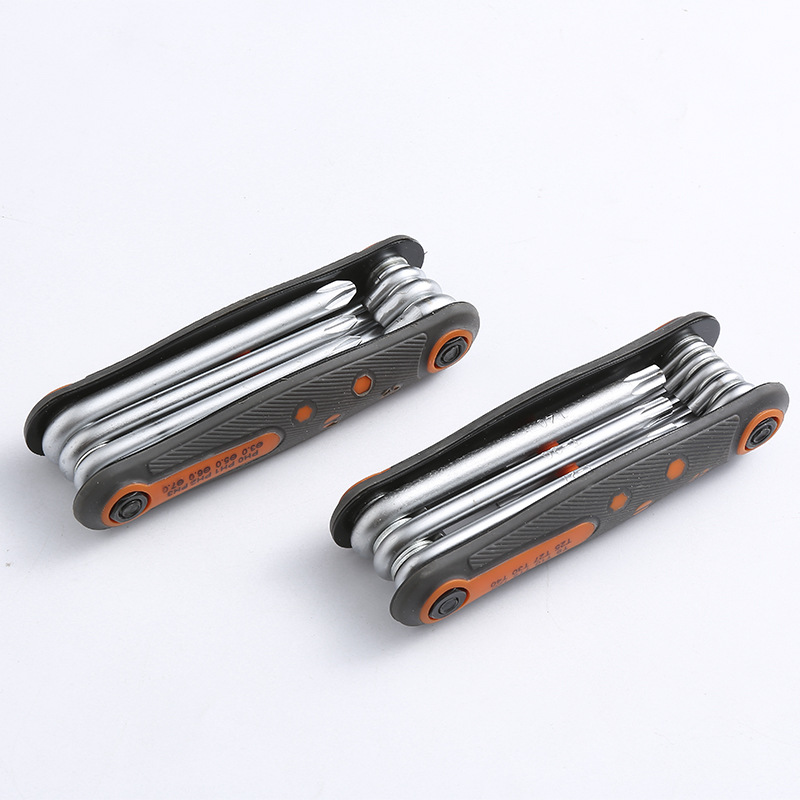 8 Unid vanadio portátil acero CRV plegable Plum destornillador cabeza plana hexagonal llave image 4
