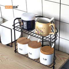 日派廚房用品鐵藝整理置物架台面轉角三角收納調味品調味料儲物架