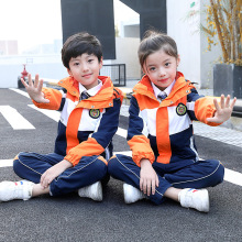 中小学生校服春秋装冲锋衣三件套班服加绒加厚幼儿园园服秋冬套装