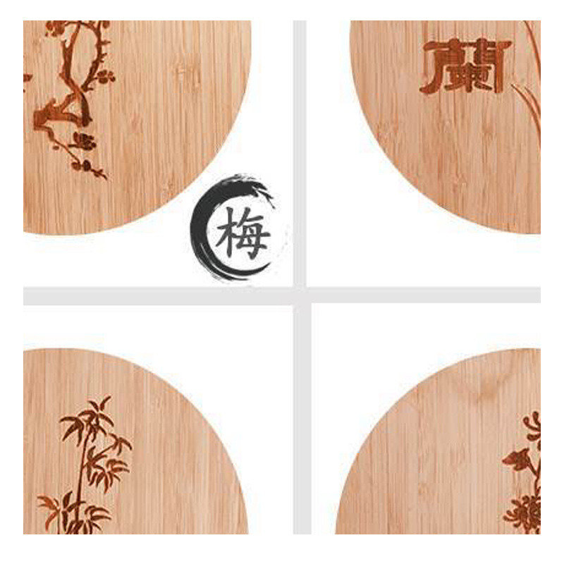 Estera de aislamiento de bambú natural estera del Tazón estera de la olla de arena estera de mesa estera de la taza de la cocina china entrega de una sola pieza