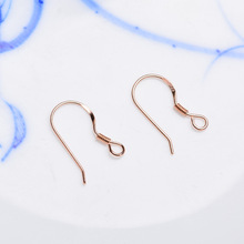 925银饰品耳钩一对 DIY配件镀白金玫瑰金银配件银勾耳钩材料
