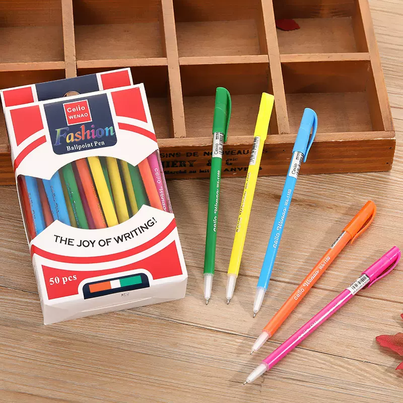 韩式0.6MM糖果5色简易插套圆珠笔 塑料实杆办公学生文具圆珠笔