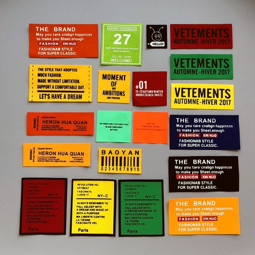 New letter honey peak cloth label, screen printing cloth label, clothing accessories, patch sticker, three-dimensional offset printing clothing decoration sticker