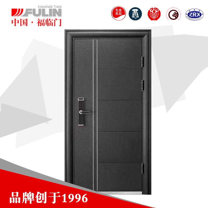 Zhejiang Anti-Theft Door Manufacturer Direct Sales Two-Color Door Apartment Door Black and White Door Entry Door Stainless Steel Door Single Door Main Door