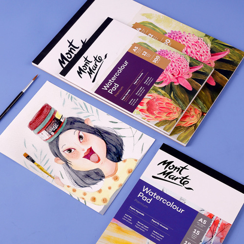 Montmartre cross-border watercolor book 180g 12 pages a4a5 ​​handmade cotton pulp paper watercolor paper glue bound watercolor book