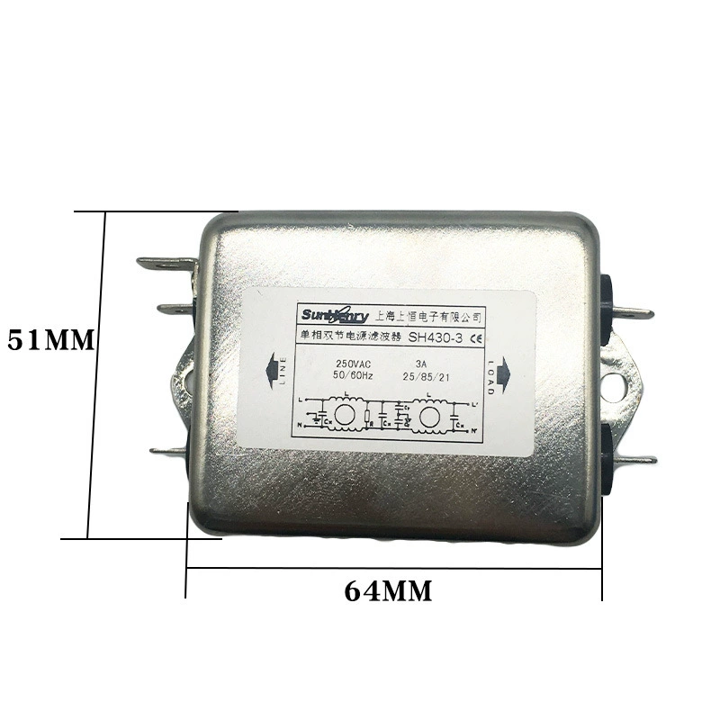 Солнечное матовое стекло Shanghai Shangheng AC Power Filter SH430-3/L однофазная двойная сварочная пластина 3A