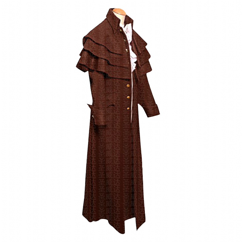 Disfraz de Sacerdote Medieval de Talla Grande Europeo y Americano, Chaqueta con Cuello Alto y Botones, Uniforme de Disfraz para Escenario, Fantasía Europea y Americana