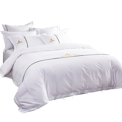 Luxury five-star hotel four-piece set homestay inn bedding 60S pure cotton satin room hotel linen customization