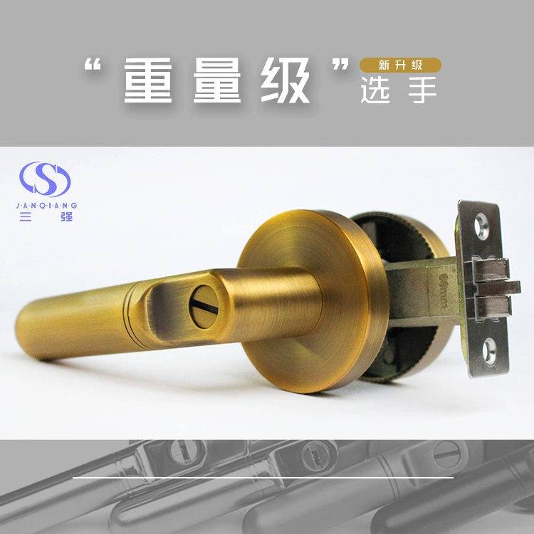 Трансграничный специализированный для цинкового сплава сверхмощный трехстержнековый замок для спальни комнатный дверной замок из нержавеющей стали шарик санитарный замок круглый замок