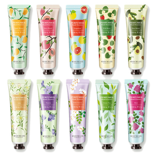 Bodybuilding Chuangyan 10 pieces fruit, plant, flower scented hand cream cosmetics hydrating and moisturizing makeup one piece drop shipping