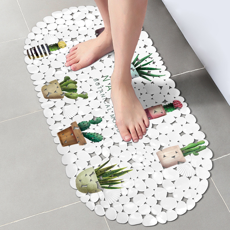 Alfombra de baño impresa bañera estera antideslizante TPE ducha alfombra de baño Nordic ins ventosa de plástico baño alfombra antideslizante