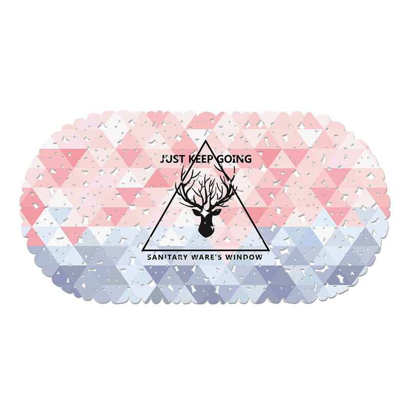 Alfombra de baño impresa bañera estera antideslizante TPE ducha alfombra de baño Nordic ins ventosa de plástico baño alfombra antideslizante