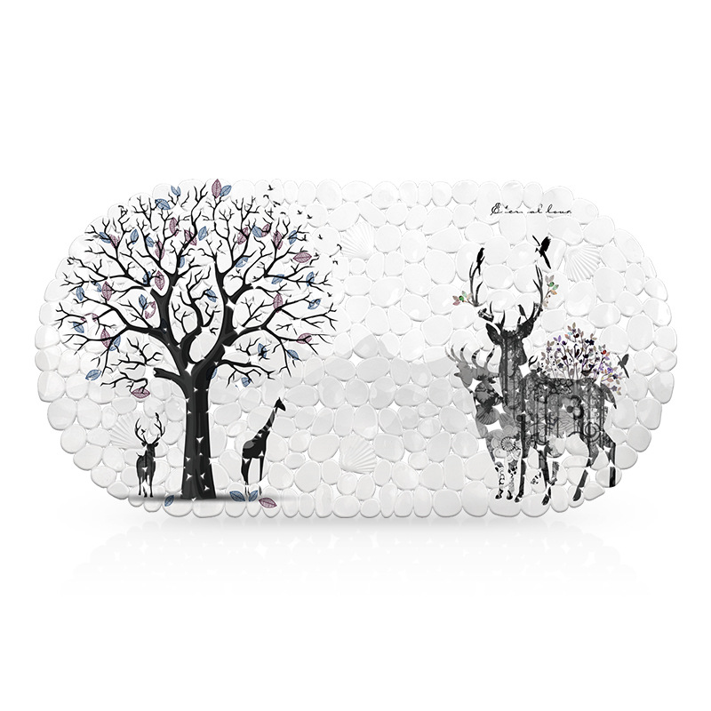 Alfombra de baño impresa bañera estera antideslizante TPE ducha alfombra de baño Nordic ins ventosa de plástico baño alfombra antideslizante