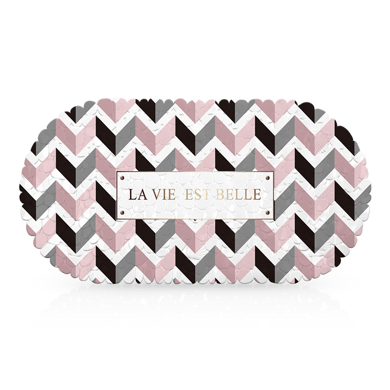 Alfombra de baño impresa bañera estera antideslizante TPE ducha alfombra de baño Nordic ins ventosa de plástico baño alfombra antideslizante