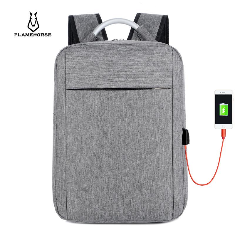 New laptop bag USB charging port backpack business computer bag in stock a fixed logo