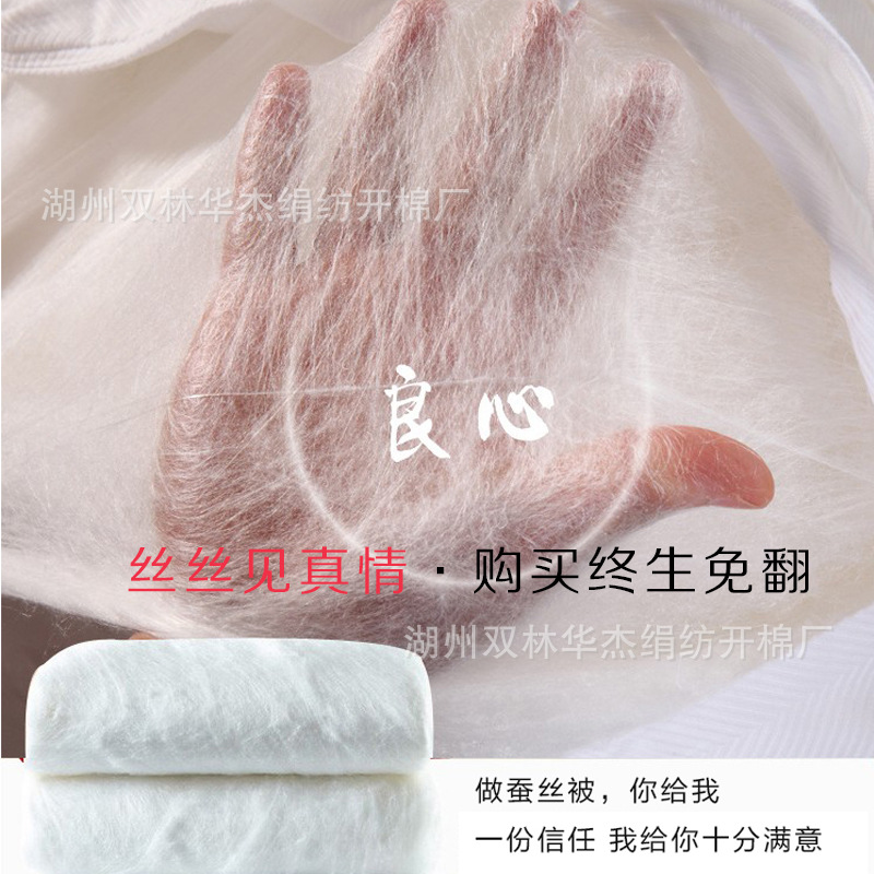 厂家直销蚕丝被光胎裸丝桑蚕丝优等双宫长丝被芯批发 天然