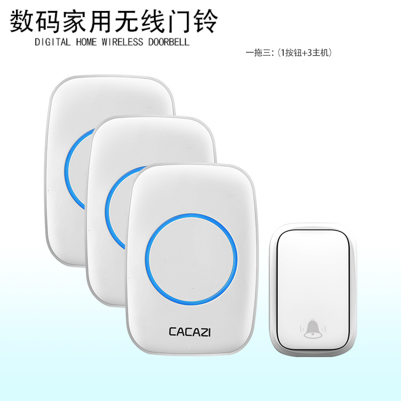 免电池自发电门铃一拖三家用叮咚智能防水无线门铃不用电池呼叫器
