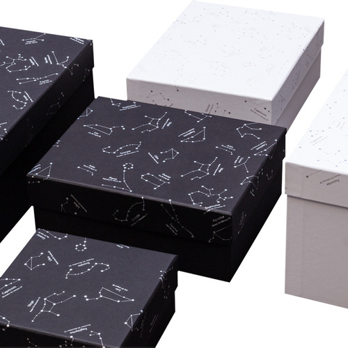 Manufacturer of high-end wholesale gift boxes, rectangular black starry sky gift boxes with sky and earth lid, hard paper boxes