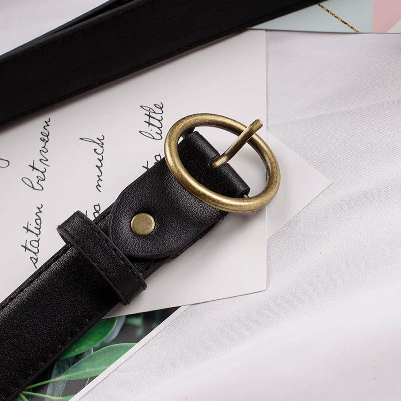 Retro metal buckle, universal polyurethane belt for leisure, Korean style, wholesale