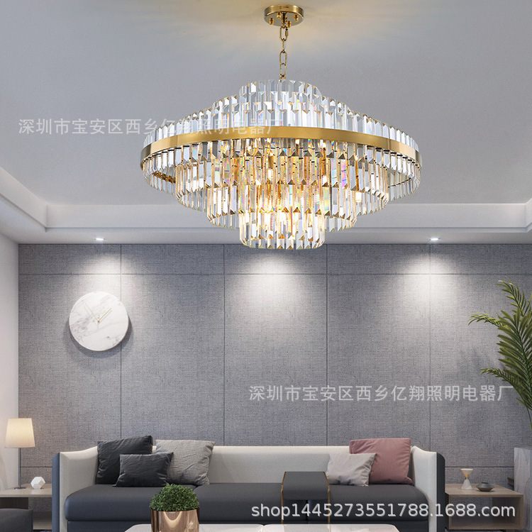 后现代简约水晶吊灯设计师客厅餐厅北欧酒店大厅塔型ins卧室吊灯