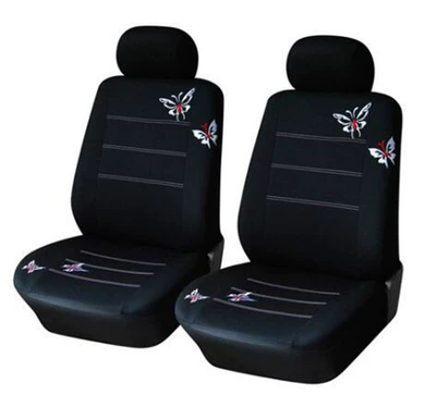 Foreign Trade Cross-Border Universal Seat Cover Black Butterfly Embroider Car Seat Cushion 9-Piece Set Wish Amazon Ebay (Universal seat cover) - 4-piece-set-general