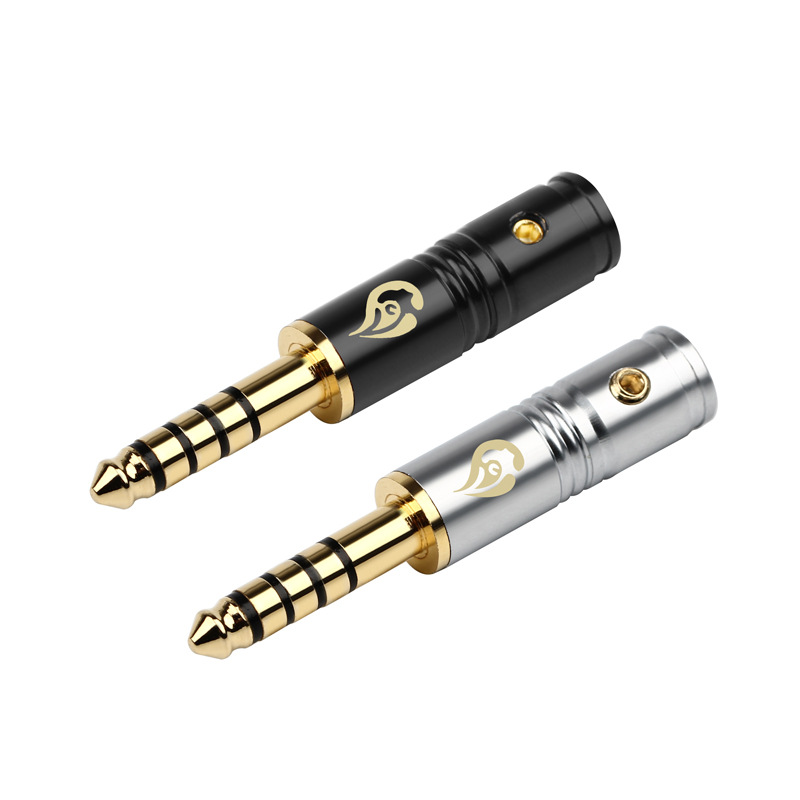 倾音坊DBL-T4.4五级插头 全铜一体式镀金大波浪4.4五级插头