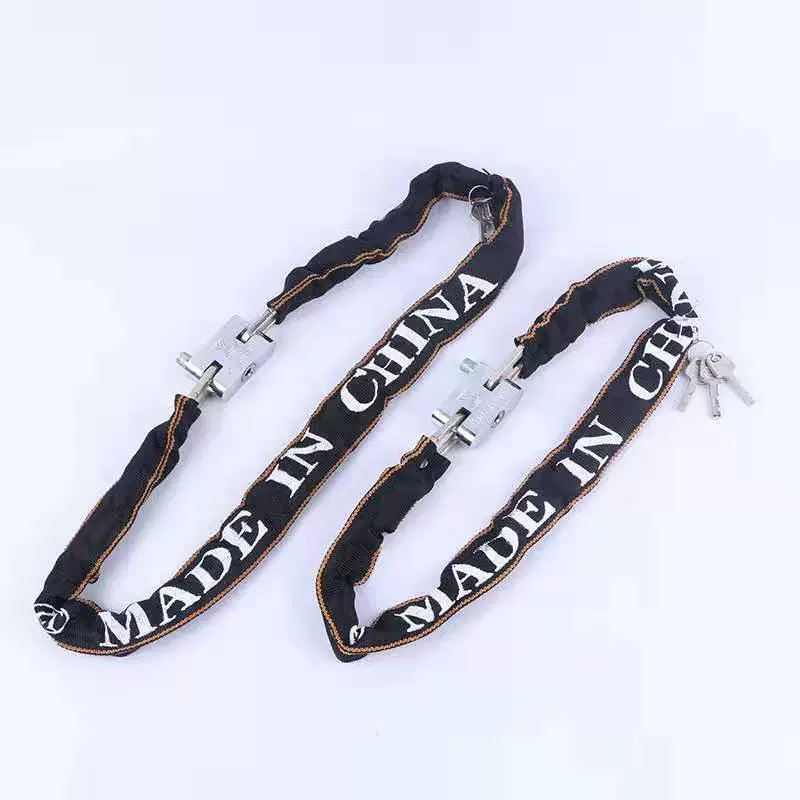 Тросовый замок для велосипеда в тканевой оплетке, замок для мотоцикла с квадратным замком, тросовый замок из марганцевой стали, усиленный тросовый замок из марганцевой стали для горного велосипеда.