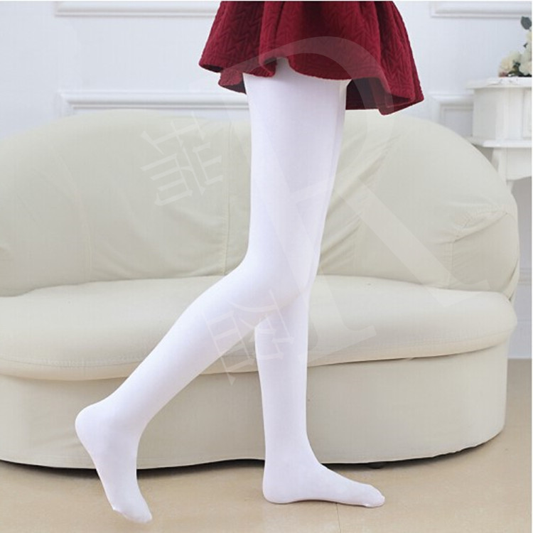 Spring and summer children's white pantyhose velvet girls Ballet Socks 90D dance performance base socks large children's socks