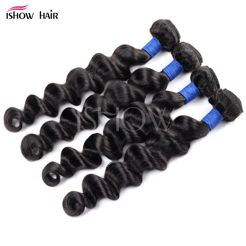 Extensiones de cabello humano real, color natural, mechones de cabello humano con ondas profundas sueltas, productos transfronterizos.