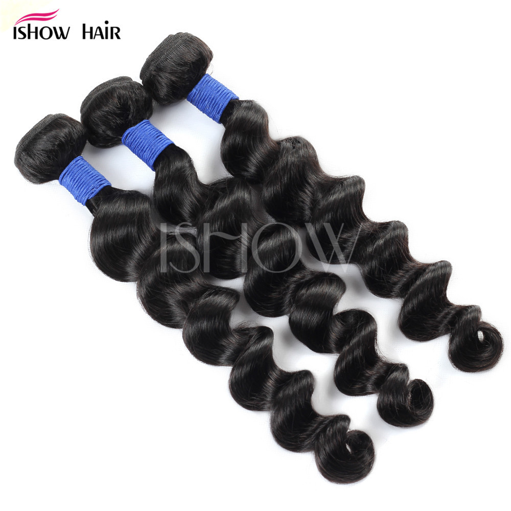 Extensiones de cabello humano real, color natural, mechones de cabello humano con ondas profundas sueltas, productos transfronterizos.