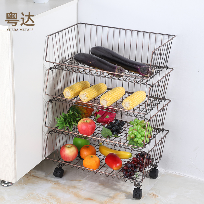 Storage Rack Trolley Kitchen Floor Storage Bedroom Living Room Multi-Layer Wheeled Removable Supplies Storage Rack