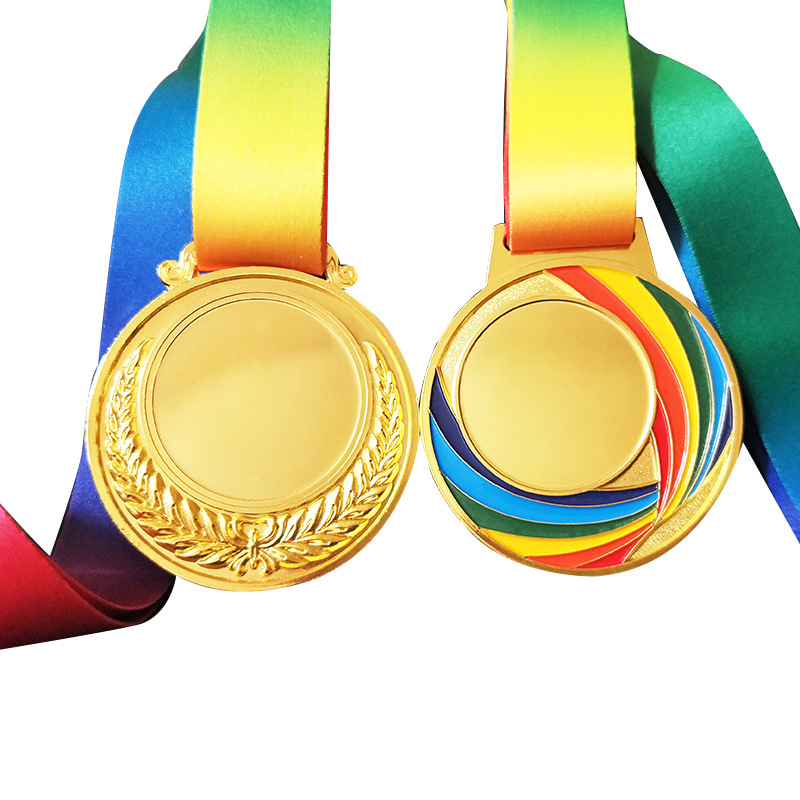 Fabricante nuevo maratón en blanco medalla conmemorativa creativa Juegos Spot placa de metal de lámina de oro impresa sobre patrón