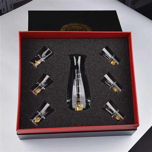 Gold foil white wine fair wine divider household luxury high-end wine measuring device wine pouring artifact glass wine jug 12-piece set