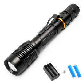 跨境热销响尾蛇强光T6手电筒 LED伸缩变焦充电2节18650 Z5手电筒