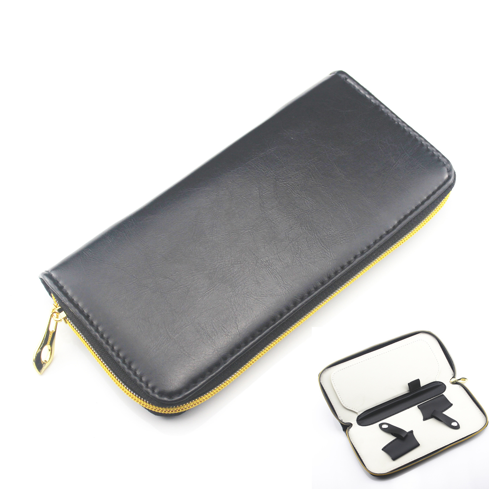 Peluquería tijeras bolsa de almacenamiento 2 pack Zhen bolsa de cuero de alta calidad