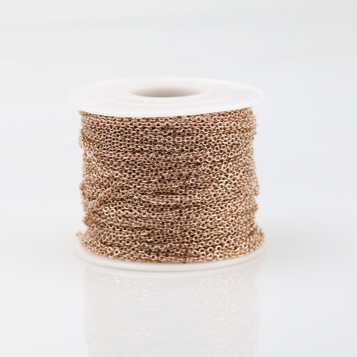 Stainless steel chain O-shaped flattened chain hammer cross silver rose gold real gold electroplated necklace DIY jewelry chain