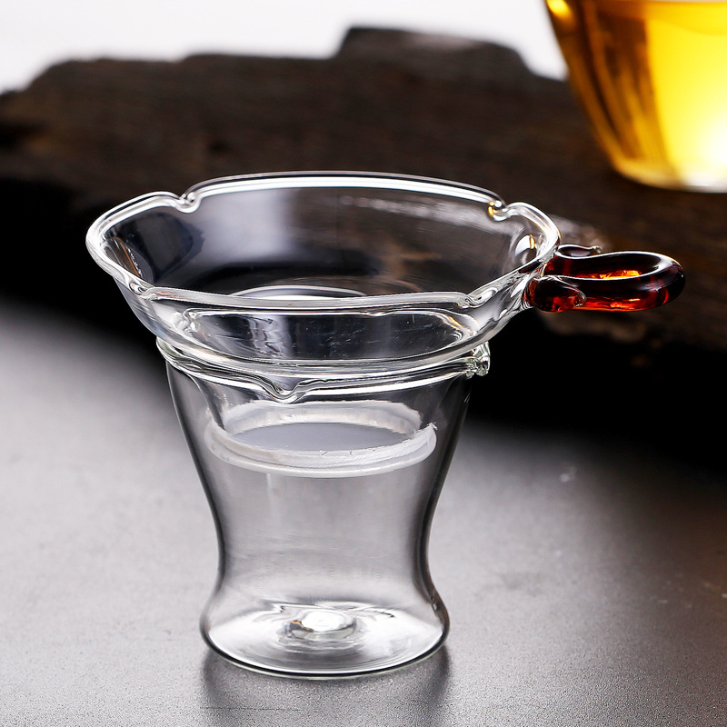 Colador de té de vidrio Filtro de té de vidrio Kung Fu juego de té accesorios Filtro de té partido red