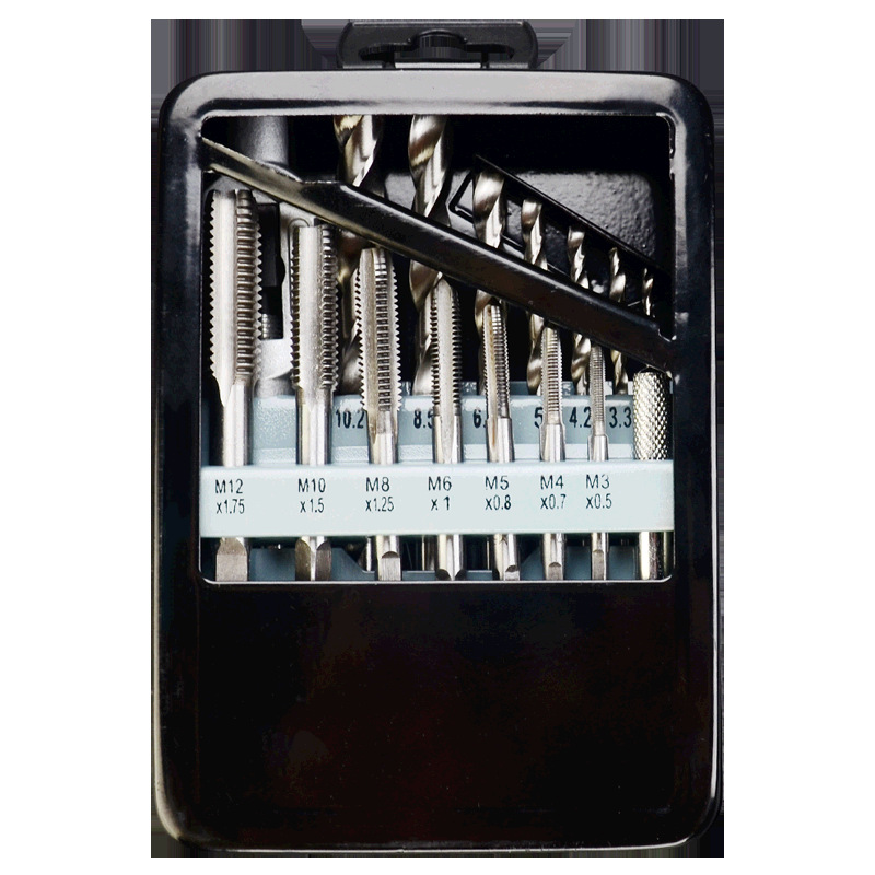 Juego de brocas de roscado de 16pcs Juego de boquillas de perforación de roscado de 15 piezas Máquina de perforación de roscado Máquina de roscado de precisión