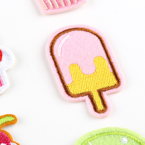 Embroidery stickers, hamburger fries, cherry patches, small batch clothing accessories, jewelry accessories, cross-border supply cloth stickers