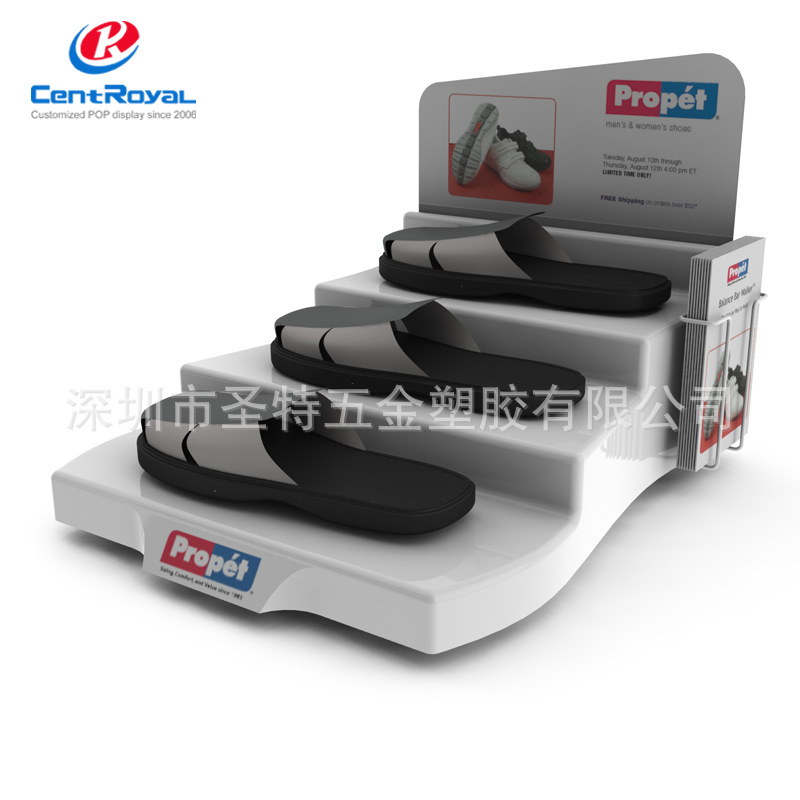 厂家直销 鞋子展示架 亚克力台阶展示架 3层展示架定 制