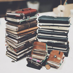 瑕疵本 牛皮筆記本旅行手帳本手工日記本復古記事本子創意tn