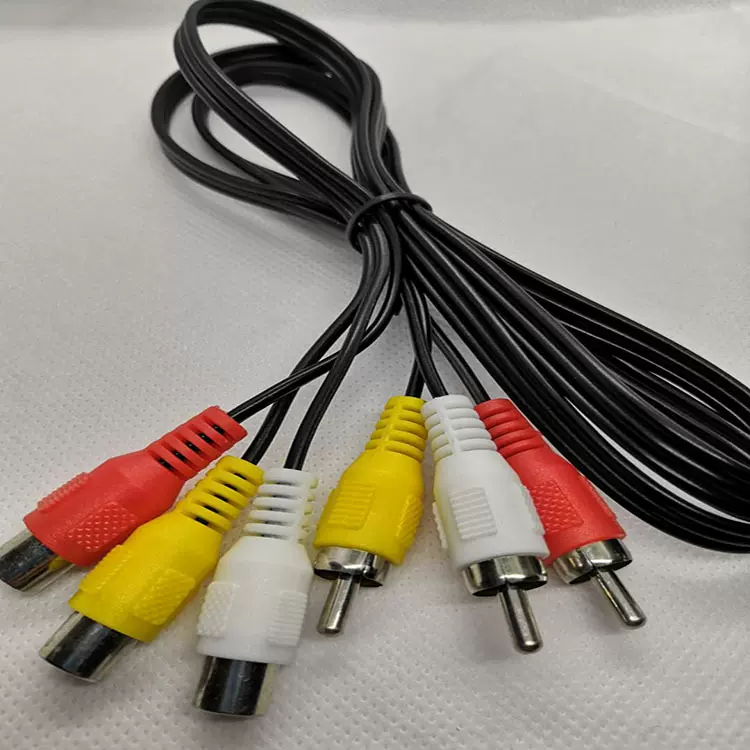 三对三AV线6头3RCA公转母延长线 音视频机顶盒DVD线音响线