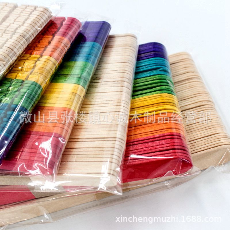 Bagged Original Color Ice Cream Stick Color Ice Cream Stick Popsicle Stick Handmade DIY Patchwork Toy