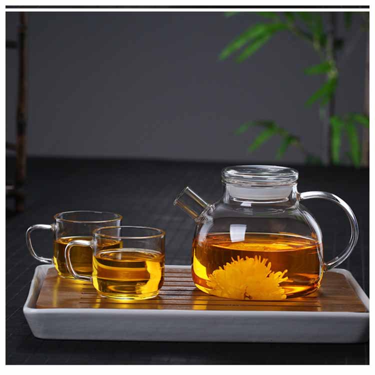 Tetera de Vidrio de Borosilicato con Filtro y Tapa de Bambú para Té de Frutas image 4