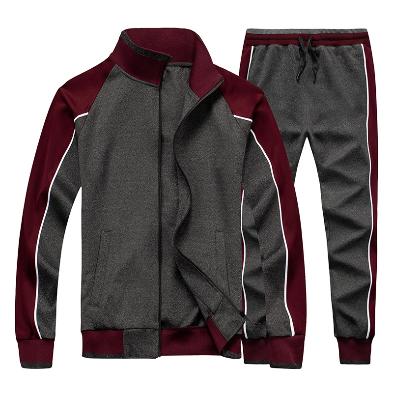 Herrenbekleidung Herren neuer Herbst Langarmpullover Übergröße Sportbekleidung Herren zweiteiliger Sport- und Freizeitanzug_voghion.com