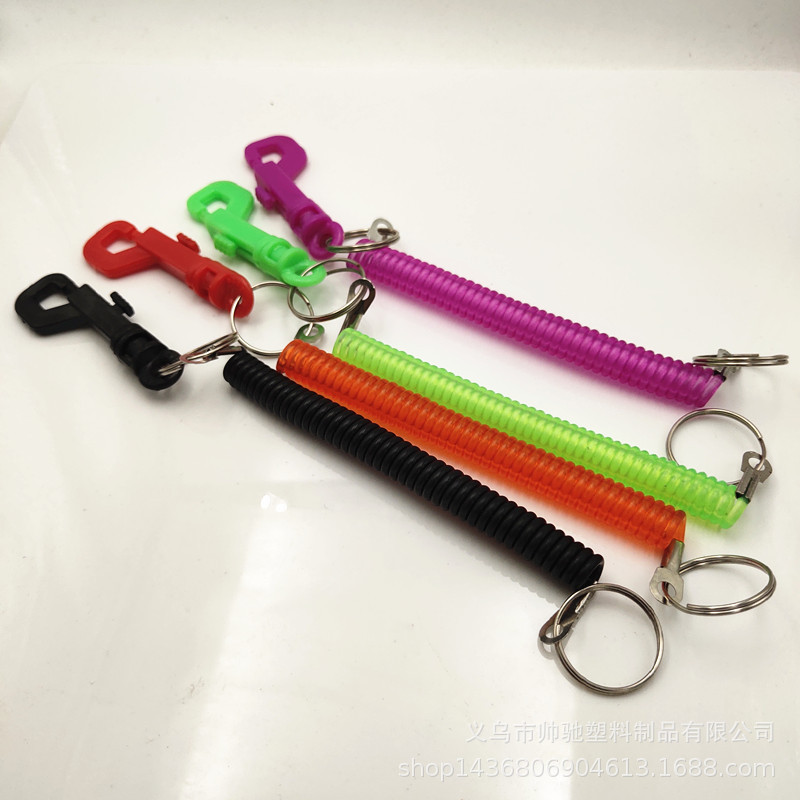 源头厂家现货供应PU塑胶弹簧绳新款硅胶公交卡套创意塑料弹簧绳