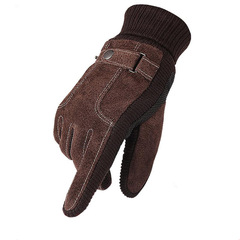Men's winter riding touch screen warm windproof quilted padded thick cotton gloves for outdoor cycling motorcycling