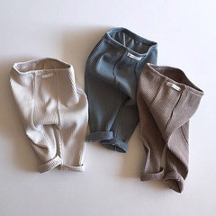 2022 New Korean Infant and Toddler Large PP Pants for Boys and Girls, Spring and Autumn Simple and Comfortable Ribbed Elastic Leggings