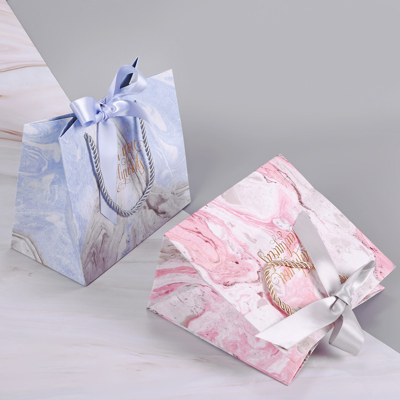 厂家礼品袋新品韩版创意大理石纹教师节日生日伴手礼品袋服装购物